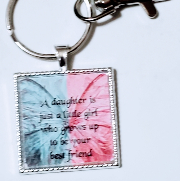Butterfly Daughter keyring or necklace handmade new - Picture 1 of 1